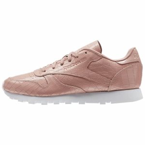 Reebok Classic Leather Crackle Turnschuhe Damen - Rosa/Weiß - DE 653-CKB